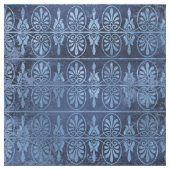 Kunst Deco scrollen en ventilatoren op blauw Stof (Swatch)