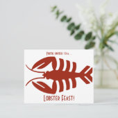  Kunst Deco Seafood Lobster Feast Party Kaart (Staand voorkant)