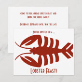  Kunst Deco Seafood Lobster Feast Party Kaart (Voorkant / Achterkant)