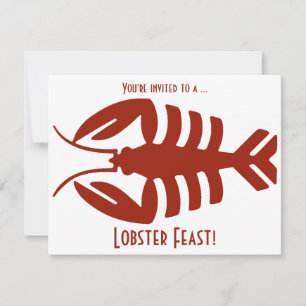  Kunst Deco Seafood Lobster Feast Party Kaart