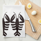  Kunst Deco Seafood, Lobster in het zwart Theedoek (Quarter Fold)