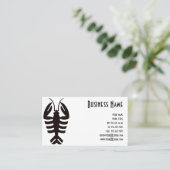  Kunst Deco Seafood, Lobster in het zwart Visitekaartje (Staand voorkant)