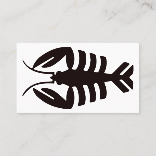  Kunst Deco Seafood, Lobster in het zwart Visitekaartje (Achterkant)