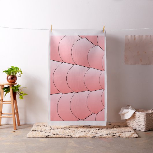 Kunst Deco Shell Design Roze Stof (Voorbeeld)
