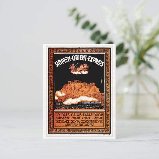  Kunst deco Simplon Orient Express Athene Briefkaart (Staand voorkant)