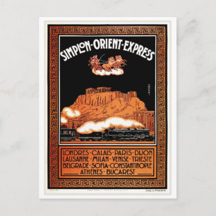  Kunst deco Simplon Orient Express Athene Briefkaart