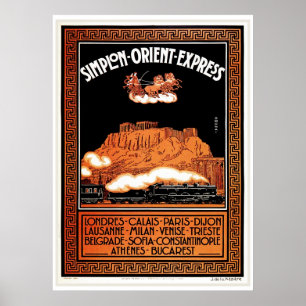 Kunst deco Simplon Orient Express Athene Poster