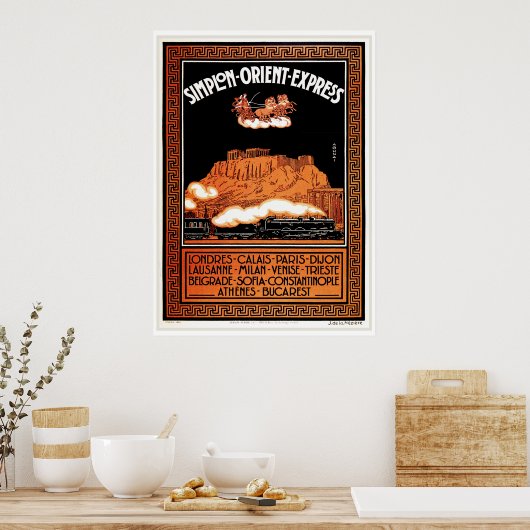  Kunst deco Simplon Orient Express Athene Poster (Keuken)