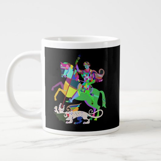 Kunst Deco St. George de Drakenlaag Grote Koffiekop (Links)