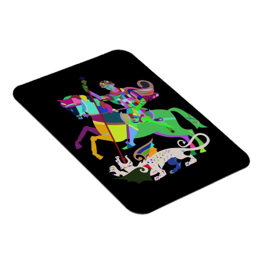 Kunst Deco St. George de Drakenlaag Magneet (Rechterzijde)