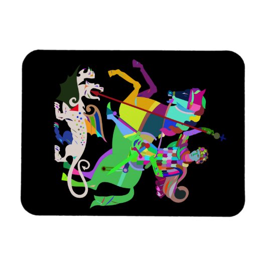 Kunst Deco St. George de Drakenlaag Magneet (Horizontaal)