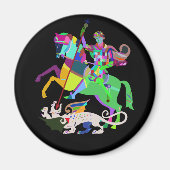 Kunst Deco St. George de Drakenlaag Magneet (Voorkant)