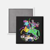 Kunst Deco St. George de Drakenlaag Magneet (Voorkant / Achterkant)