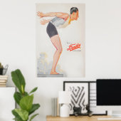 Kunst-Déco Swimwear van Coles Phillips van 1920 Poster (Thuiskantoor)