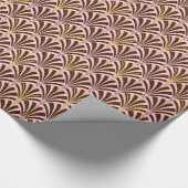 Kunst Deco ventilatorpatroon - chocolade op roze Cadeaupapier (Hoek)