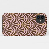 Kunst Deco ventilatorpatroon - chocolade op roze Case-Mate iPhone Case (Achterkant (horizontaal))