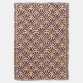 Kunst Deco ventilatorpatroon - chocolade op roze Deken (Voorkant Verticaal)
