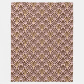 Kunst Deco ventilatorpatroon - chocolade op roze Fleece Deken (Voorkant)