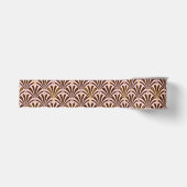 Kunst Deco ventilatorpatroon - chocolade op roze Grosgrain Lint (Voorkant)