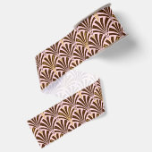 Kunst Deco ventilatorpatroon - chocolade op roze Grosgrain Lint (Achterkant)