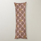 Kunst Deco ventilatorpatroon - chocolade op roze Lichaamskussen (Achterkant (Verticaal))