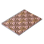 Kunst Deco ventilatorpatroon - chocolade op roze Notitieboek (Linkerzijde)