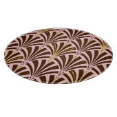 Kunst Deco ventilatorpatroon - chocolade op roze Snijplank (Hoek)