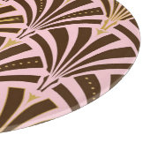 Kunst Deco ventilatorpatroon - chocolade op roze Snijplank (Hoek)