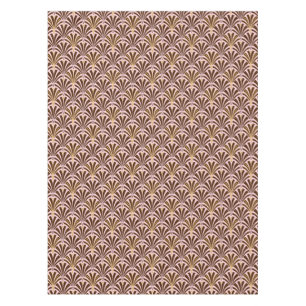 Kunst Deco ventilatorpatroon - chocolade op roze Tafelkleed