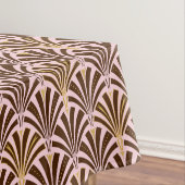 Kunst Deco ventilatorpatroon - chocolade op roze Tafelkleed (Voorbeeld)