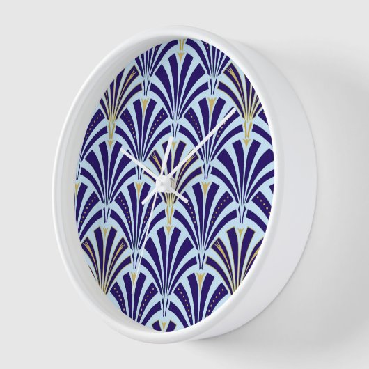 Kunst Deco-ventilatorpatroon - kobalt en hemelblau (Hoek)