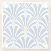 Kunst Deco-ventilatorpatroon - kobalt en hemelblau Glazen Onderzetter (Achterkant)