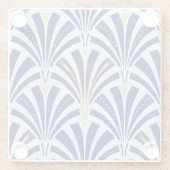 Kunst Deco-ventilatorpatroon - kobalt en hemelblau Glazen Onderzetter (Achterkant)