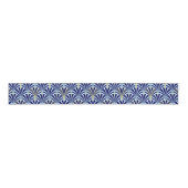 Kunst Deco-ventilatorpatroon - kobalt en hemelblau Grosgrain Lint (Voorkant)