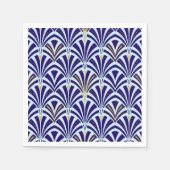 Kunst Deco-ventilatorpatroon - kobalt en hemelblau Servetten (Voorkant)