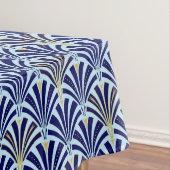 Kunst Deco-ventilatorpatroon - kobalt en hemelblau Tafelkleed (Voorbeeld)