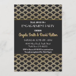 Kunst Deco Verloving 1920 nodigt Gatsby uit Kaart