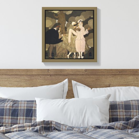 Kunst Deco, verrassing van George Barbier Canvas Afdruk (Insitu (Slaapkamer))