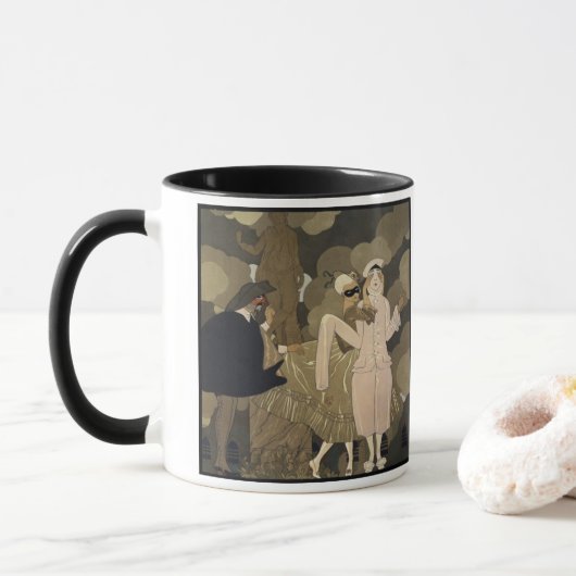 Kunst Deco, verrassing van George Barbier Mok (Met donut)