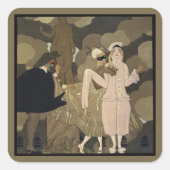  Kunst Deco, verrassing van George Barbier Vierkante Sticker (Voorkant)