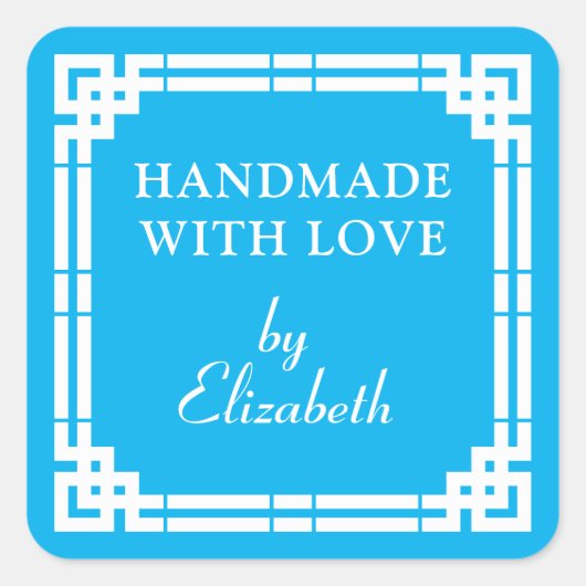 Kunst deco verwerkt met liefde vierkante sticker (Voorkant)