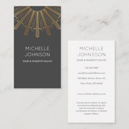 Kunst deco visitekaartje (Voorkant / Achterkant)