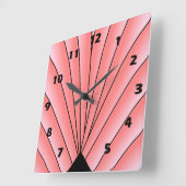 Kunst Deco voor ontwerp roze vierkant wandklok (Hoek)