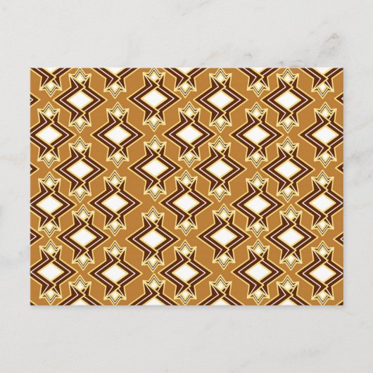 Kunst Deco Wallpaper Pattern, Tan and Brown Briefkaart (Voorkant)