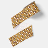 Kunst Deco Wallpaper Pattern, Tan and Brown Grosgrain Lint (Achterkant)