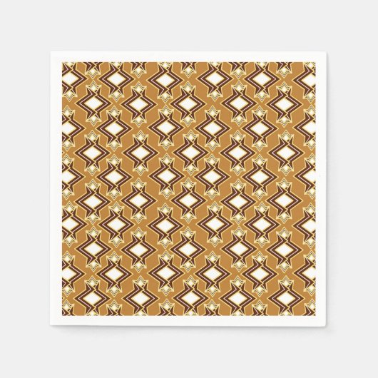 Kunst Deco Wallpaper Pattern, Tan and Brown Servetten (Voorkant)