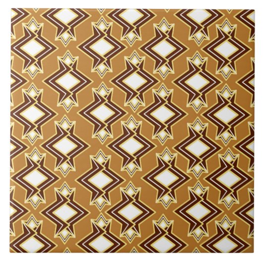 Kunst Deco Wallpaper Pattern, Tan and Brown Tegeltje (Voorkant)