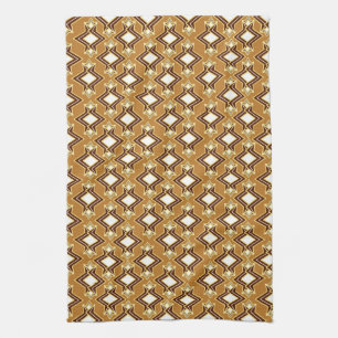 Kunst Deco Wallpaper Pattern, Tan and Brown Theedoek