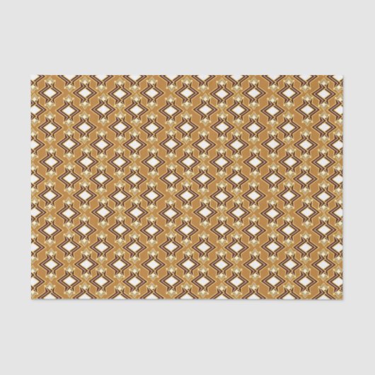 Kunst Deco Wallpaper Pattern, Tan and Brown Tissuepapier (Voorkant)