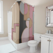 Kunst deco warme pastels #1 douchegordijn (In situ)